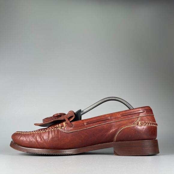 Cole Haan Men\'s 11 W Brown Leather Tassel Kilt Loafers Slip On Dress Shoes GUC main image 9
